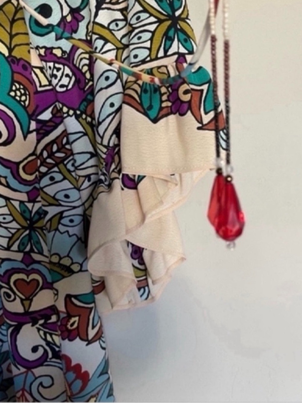 Zara Flowy multi color Midi with ruffles s M - Picture 8 of 9
